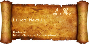 Luncz Martin névjegykártya