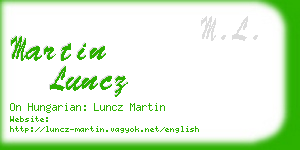 martin luncz business card